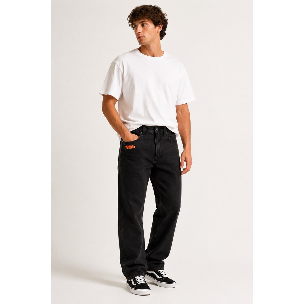 Empyre Relaxed Fit Black Jeans Mens 32 Skater Y2K Streetwear Baggy Denim